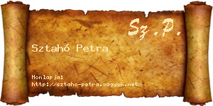 Sztahó Petra névjegykártya