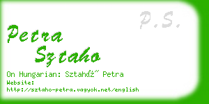 petra sztaho business card